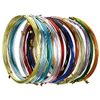 Hestya 12 Rollos de Alambre de Aluminio Multicolor para Manualidades- Alambres de Metal Flexible para Fabricación de…